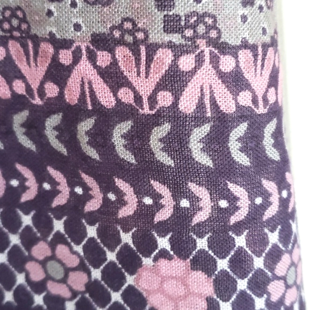 Vintage PASSIGATTI Italian Designer Scarf • Purple Pink Navy Floral Square Wrap - Picture 12 of 13